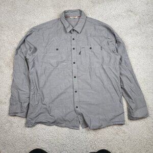 Simms Fishing Shirt Long Sleeve Mens Size XL Grey Albacore Stone Cold Check USA